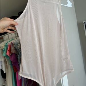 Fashion Nova Sheer Cream Bodysuit